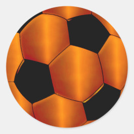 Adesivo Bar Mitzvah Orange e Black Soccer Ball