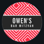 Adesivo BAR MITZVAH preto geométrico<br><div class="desc">por kat massard >> https://linktr.ee/simplysweetpaperie <<<</div>