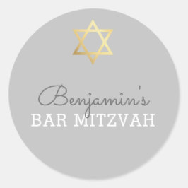 Adesivo BAR MITZVAH SEAL - cinzas de estrelas de ouro mode