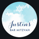 Adesivo BAR MITZVAH SEAL estrela moderna aqua azul<br><div class="desc">por kat massard >> WWW.SIMPLYSWEETPAPERIE.COM <<<</div>