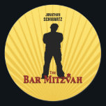 Adesivo Bar Mitzvah Sticker Amarelo<br><div class="desc">Você pode "marca" qualquer coisa e transformá-la no tema do Bar do Filme Star do seu filho Mitzvah. Coloque adesivos em caixas de "doces de cinema", presentes, presentes, prêmios, coloque-os em caixas de pipoca, coloque-os nos próprios sacos de presente... ou em praticamente qualquer coisa que você queira dar um pouco...</div>