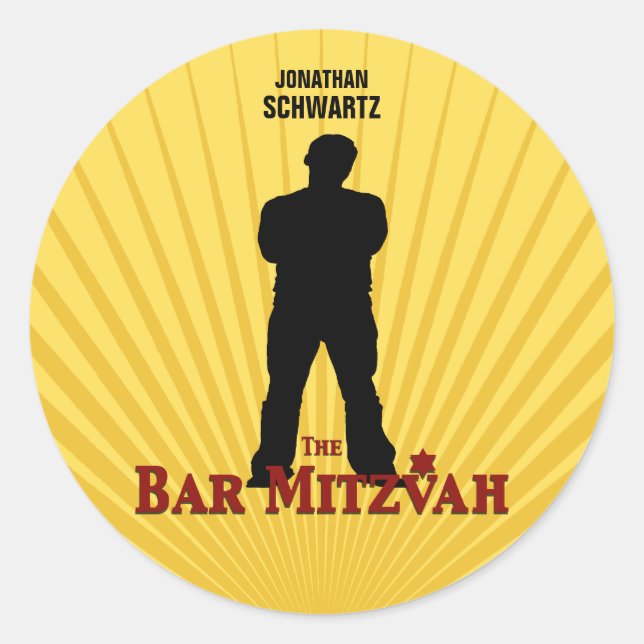 Adesivo Bar Mitzvah Sticker Amarelo (Frente)