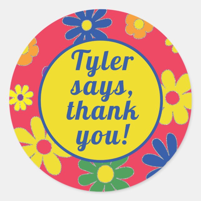 Adesivo Bar Mitzvah Sticker Rodado Flor (Frente)