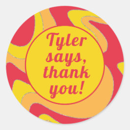 Adesivo Bar Mitzvah Sticker Round Waves