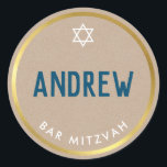 Adesivo BAR MITZVAH tipo coroa azul-dourada tipo inteligen<br><div class="desc">por kat massard >> WWW.SIMPLYSWEETPAPERIE.COM <<<</div>