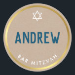 Adesivo BAR MITZVAH tipo coroa azul-dourada tipo inteligen<br><div class="desc">por kat massard >> WWW.SIMPLYSWEETPAPERIE.COM <<<</div>