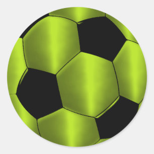Adesivo Bar Mitzvah Verde limão e bola de futebol preto