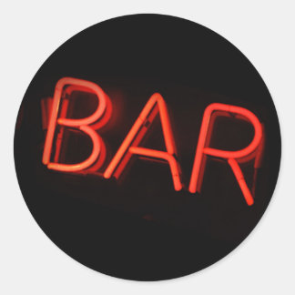 Adesivo Bar Neon Sign Stickers redondos