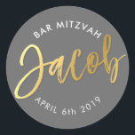 Adesivo BAR PERSONALIZADO Mitzvah para cinzas Jacob   ouro<br><div class="desc">*** NOTA - O EFEITO DA FOLHA DE OURO É UMA IMAGEM IMPRESSA *** - - - - - - - - - - - - CONTATE ME para o "tipo de efeito da folha de ouro falsa" personalizado Ame o design, mas gostaria de ver algumas mudanças - outro esquema...</div>