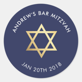 Adesivo BAR PERSONALIZADO Mitzvah para marinho de estrela 