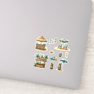 Adesivo Bar Tiki Coquetéis Tropicais da Ilha