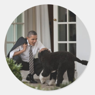 Adesivo Barack e Bo Obama