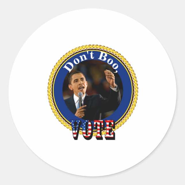 Adesivo Barack Obama Dont Boo Vote  (Frente)