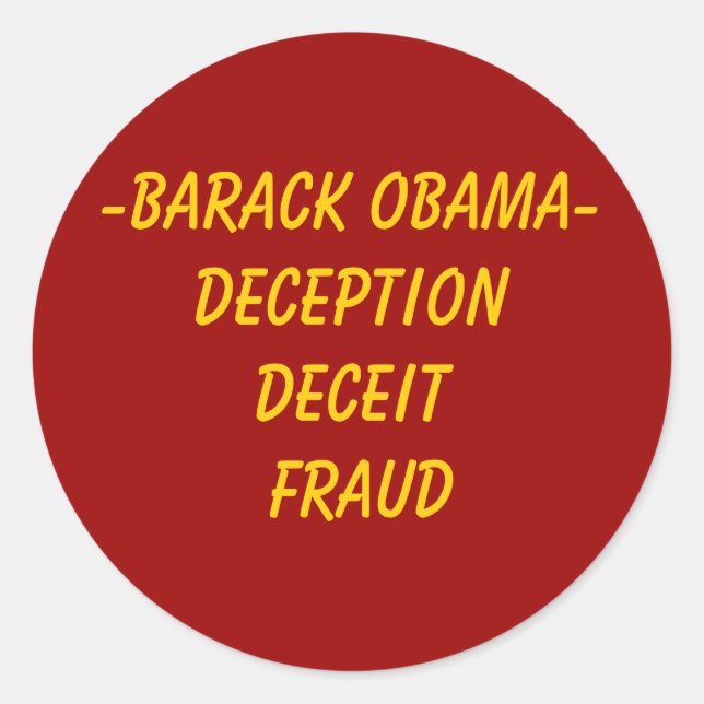 Adesivo -Barack Obama- Fraude enganosaFraude enganosa (Frente)
