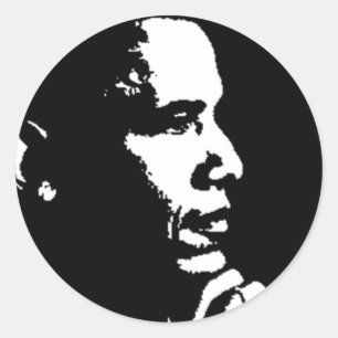 Adesivo Barack Obama - Perfil Preto e Branco