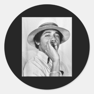 Adesivo Barack Obama Retro Vintage Young Obama Fumando em