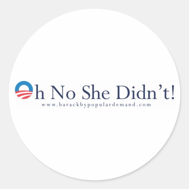 Adesivo Barack Obama Round Sticker (Frente)