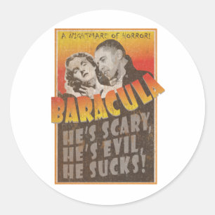 Adesivo Baracula - cartaz cinematográfico de Barack Obama