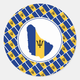 Adesivo BARBADOS FLAG - Mapa Barbadiano Na moda Patriótic