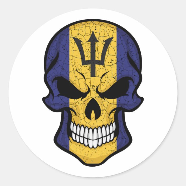 Adesivo Barbados Smiling Skull Flag (Frente)