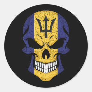 Adesivo Barbados Smiling Skull Flag