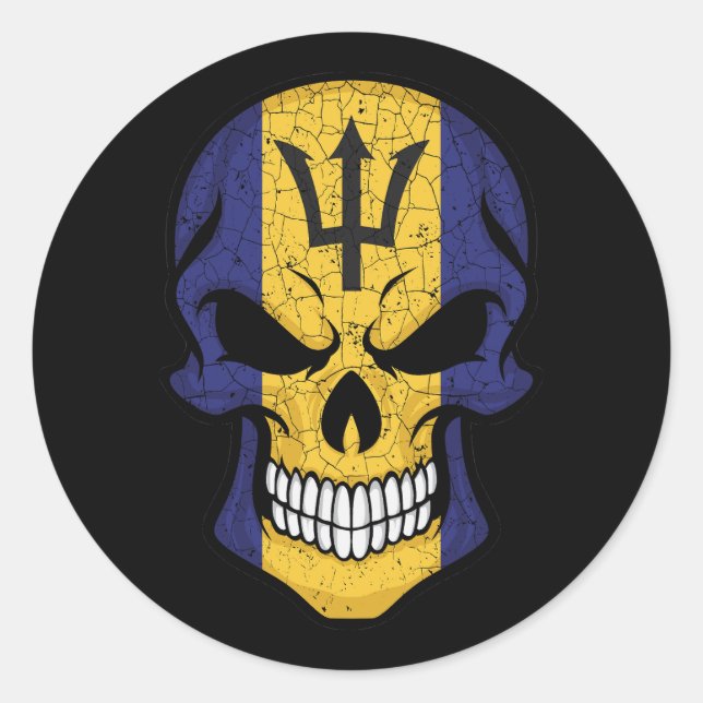Adesivo Barbados Smiling Skull Flag (Frente)