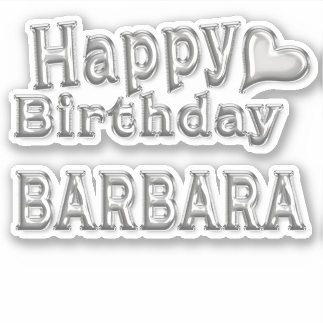 Adesivo Barbara Happy Birthday silver Aufkleber Sticker (Frente)