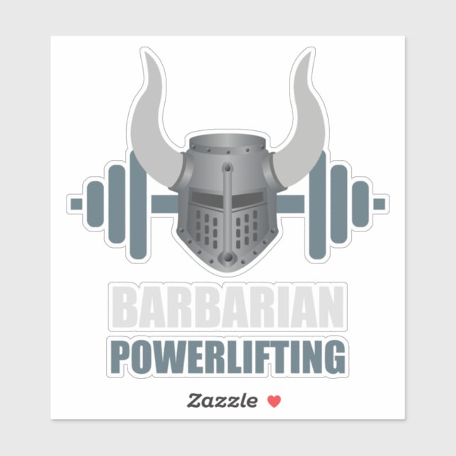 Adesivo Barbarian Warrior Powerlifting Workout (Folha)