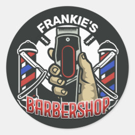Adesivo Barbearia de Compro de Barber Retroativo do NOME P