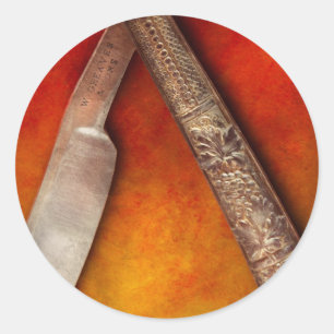 Adesivo Barbeiro - barbeando - mantenha um bordo superior