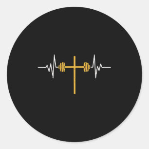 Adesivo Barbell Cross Dumbbell Jesus Funny Christian Worko