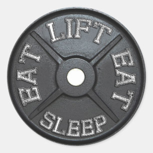Adesivo Barbell Plate - Levantar, Comer, Dormir
