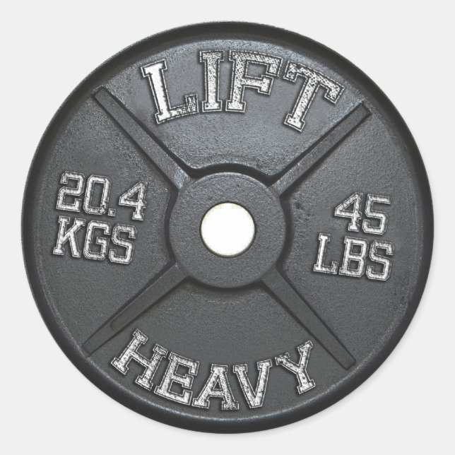 Adesivo Barbell Plate - Levante Pesado (Frente)