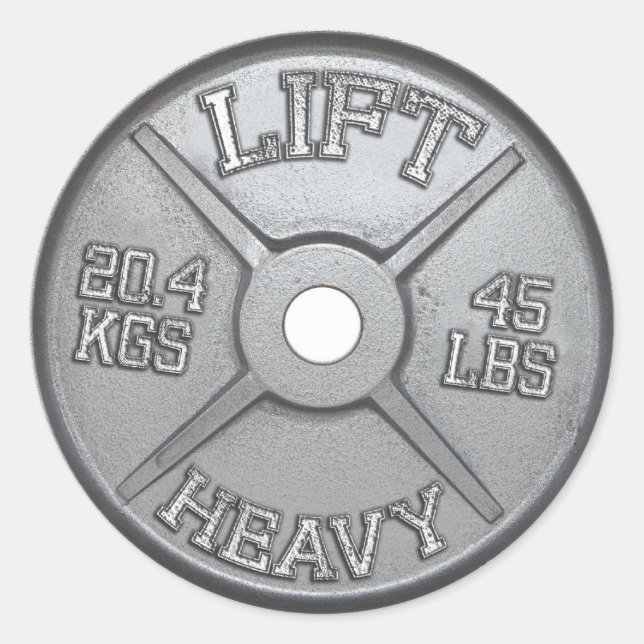 Adesivo Barbell Plate - Levante Pesado (Frente)
