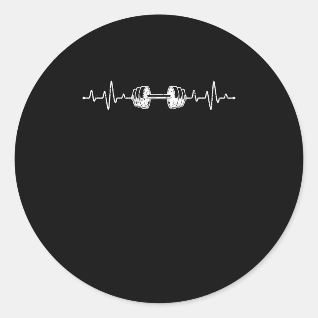 Adesivo Barbell Weighthing Heartbeat Bodybuilding (Frente)