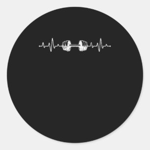 Adesivo Barbell Weighthing Heartbeat Bodybuilding