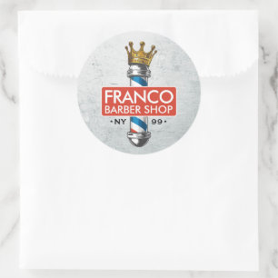 Adesivo Barber Hair Compra Rei Coroa Barbeiro Par Salão