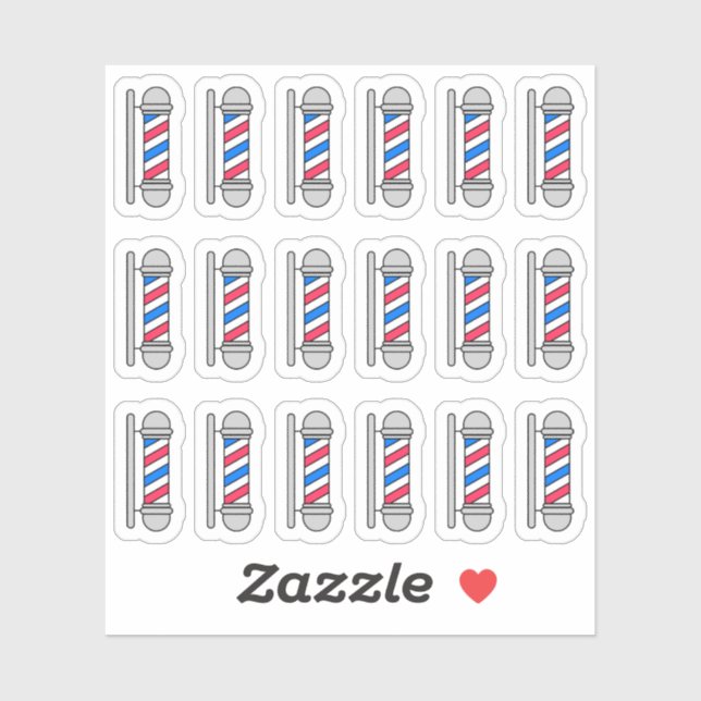 Adesivo Barber Pole Barbershop Salon Haircut Planner (Folha)