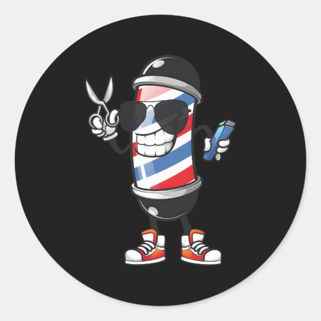 Adesivo Barber Poli Para Barber De Corte De Cabelo De Barb (Frente)