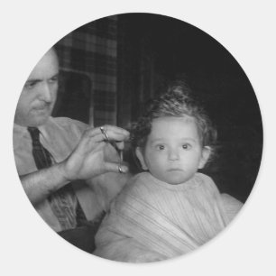 Adesivo Barber - Primeiro Corte de Cabelo