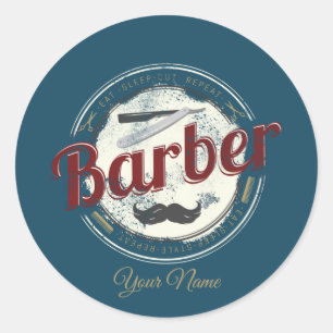Adesivo Barber Vintage para Hair Stylist e Hairdresser