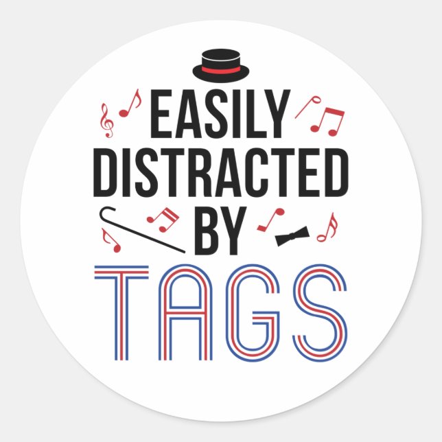 Adesivo Barbershop Quarteto Facilmente Distraído por Etiqu (Frente)