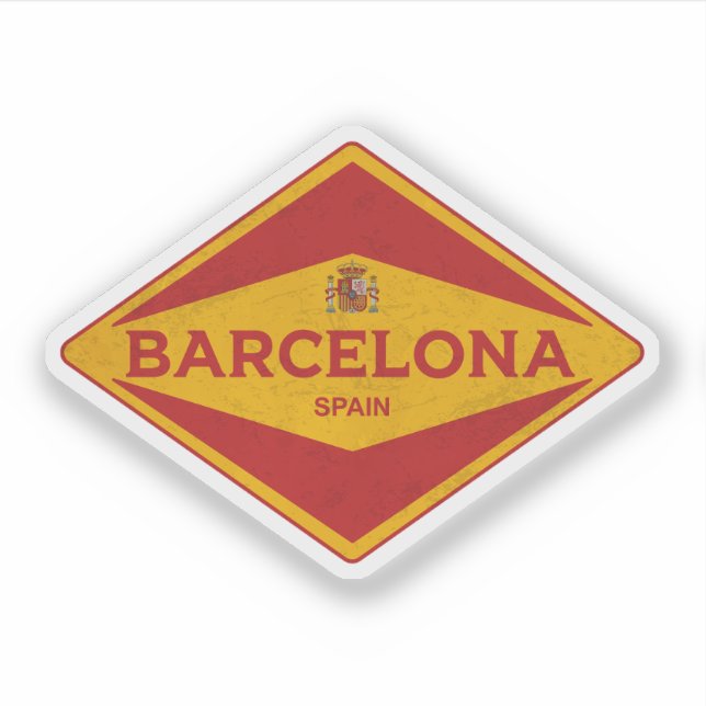 Adesivo Barcelona Espanha Vintage (Frente)