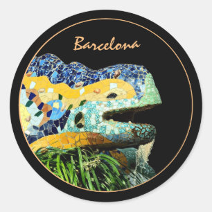 Adesivo Barcelona Lizard & Park Guell, Catalunha / Gaudi C