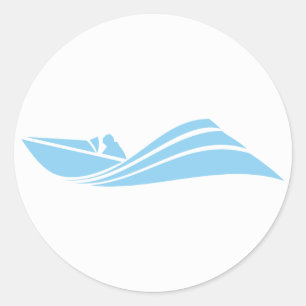 Adesivo Barco da velocidade dos azuis bebés