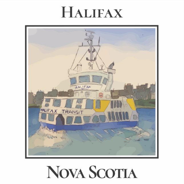 Adesivo Barco de Balsa de Halifax, Nova Escócia (Frente)