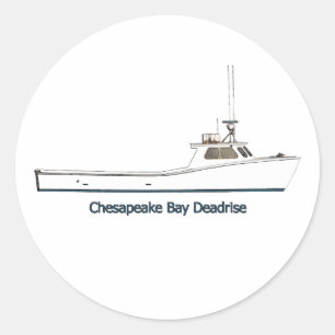 Adesivo Barco de Deadrise da baía de Chesapeake