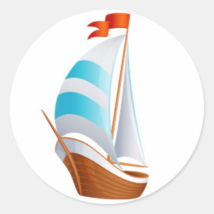 Adesivo Barco de Vela Azul Turquesa Náutico - Praia do Oce