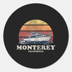 Adesivo Barco Monterey Ca Vintage 70s Retro Boat Design