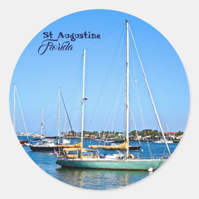 Adesivo Barcos à vela na Rua de Matanzas Bay, Augustine Fl (Frente)